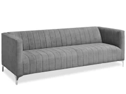 Sofa Roni-3 Szary Tkanina, Podstawa Chrom