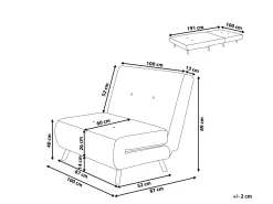 Sofa rozkładana funkcja spania ciemnoszara