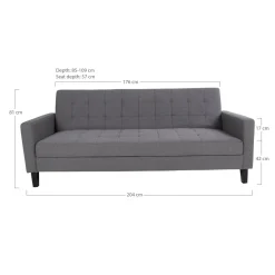 Sofa rozkładana Milton szara ciemna z pojemnikiem na pościel
