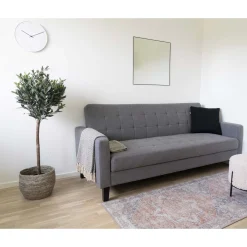 Sofa rozkładana Milton szara ciemna z pojemnikiem na pościel