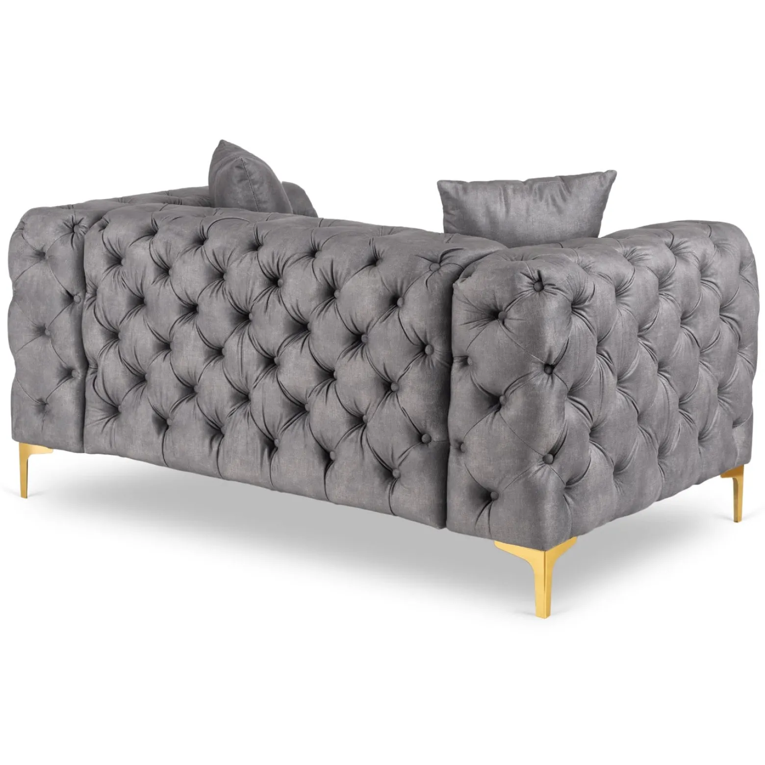 Sofa SORRENTO 2S Dwuosobowa Szara Welurowa Nowoczesna Glamour