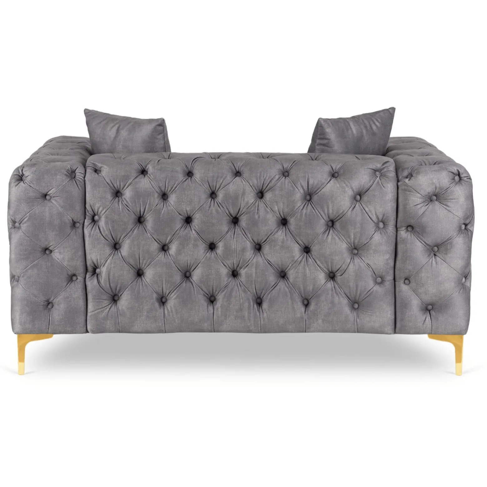 Sofa SORRENTO 2S Dwuosobowa Szara Welurowa Nowoczesna Glamour
