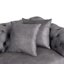 Sofa SORRENTO 2S Dwuosobowa Szara Welurowa Nowoczesna Glamour