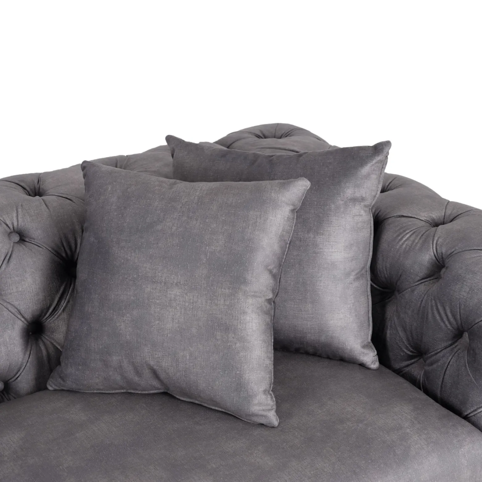 Sofa SORRENTO 2S Dwuosobowa Szara Welurowa Nowoczesna Glamour