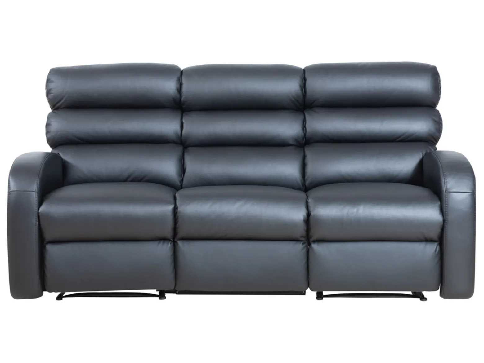 Sofa trzyosobowa Luton z funkcją relaks czarna