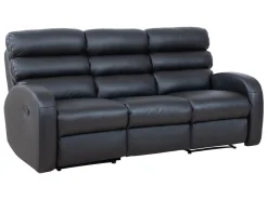 Sofa trzyosobowa Luton z funkcją relaks czarna