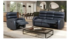 Sofa trzyosobowa Luton z funkcją relaks czarna