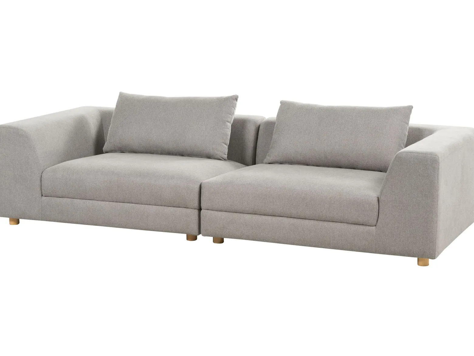 Sofa trzyosobowa z poduszkami jasnoszara