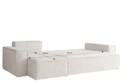 Sofa w kształcie L BEST narożnik tkanina Neve, Zielony Prawostronny