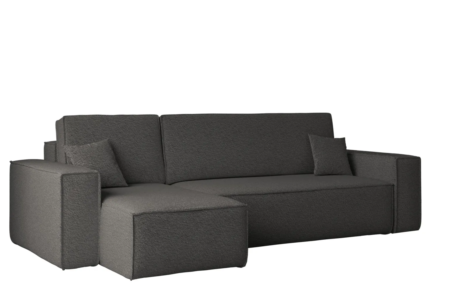 Sofa w kształcie L BEST, tkanina Abriamo, Grafitowy Lewostronny