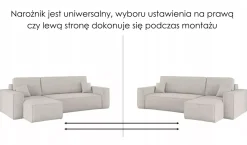 Sofa w kształcie L BEST, tkanina Abriamo, Ciemnozielony Prawostronny