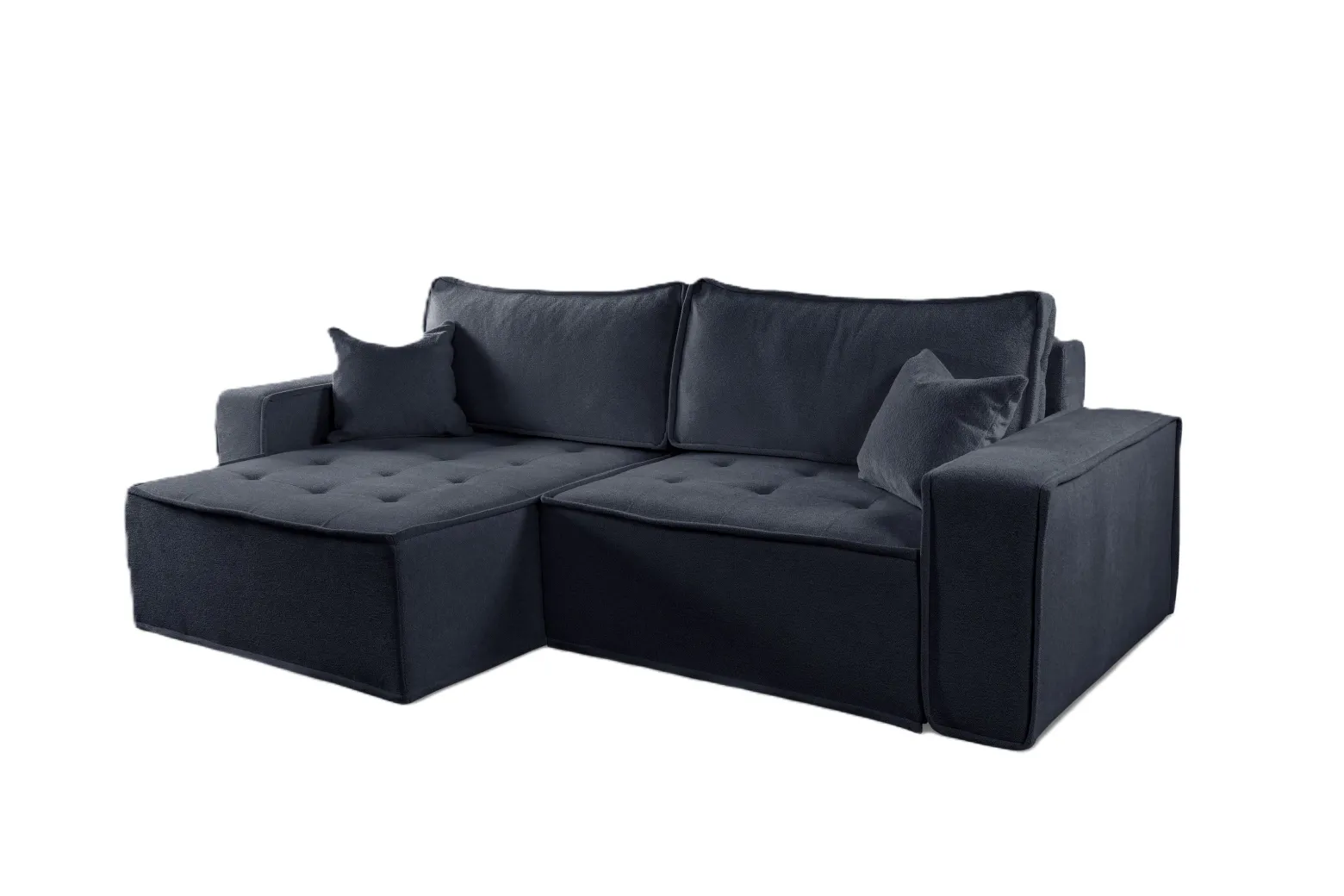 Sofa w kształcie L BOHOO narożnik, tkanina Raven, Grafitowy Lewostronny