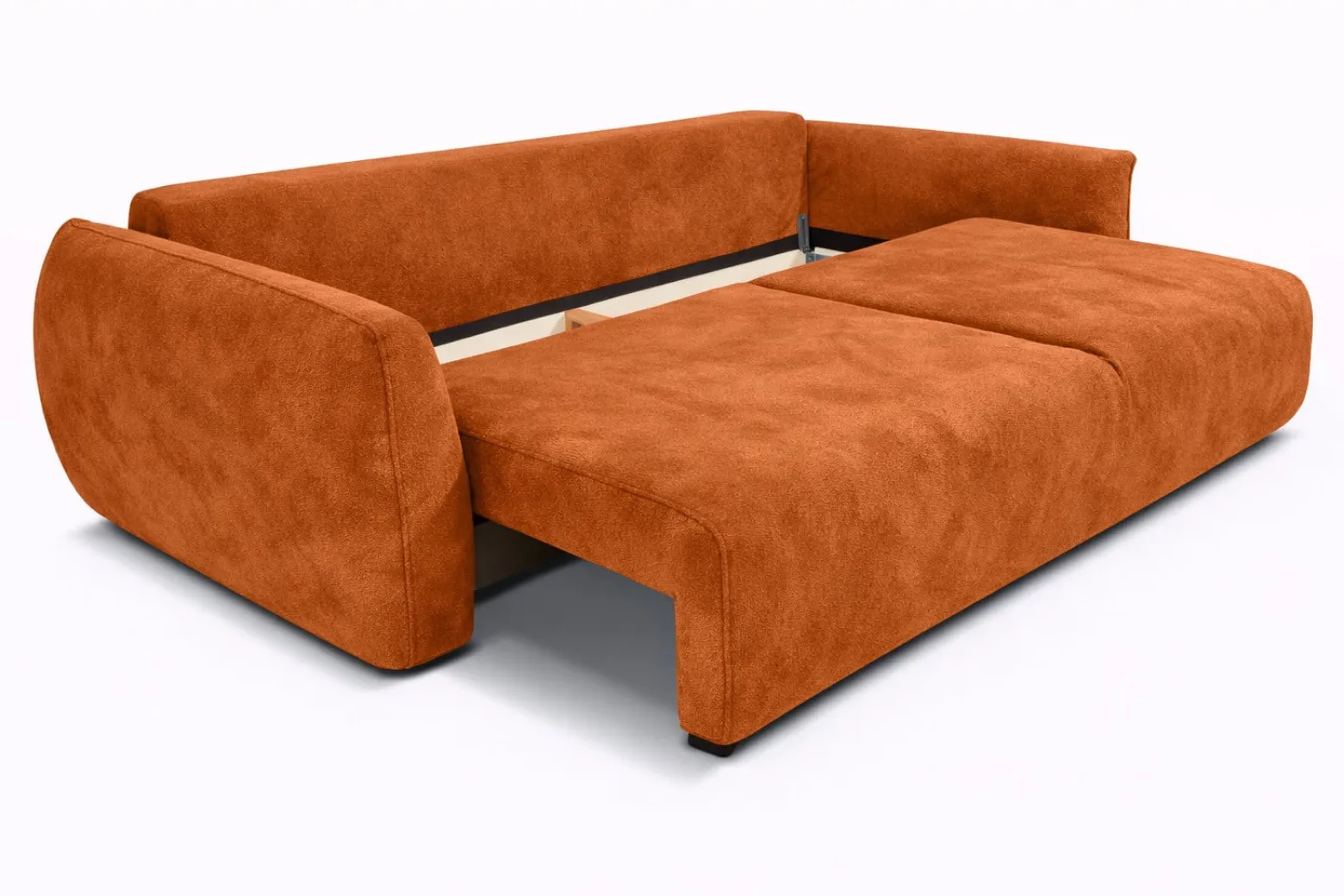 Sofa z funkcją spania i pojemnikiem, welur Salvador, Brązowy, Zephira