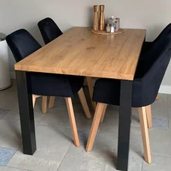 Stół dębowy industrialny do jadalni LUKKA 140 x 80