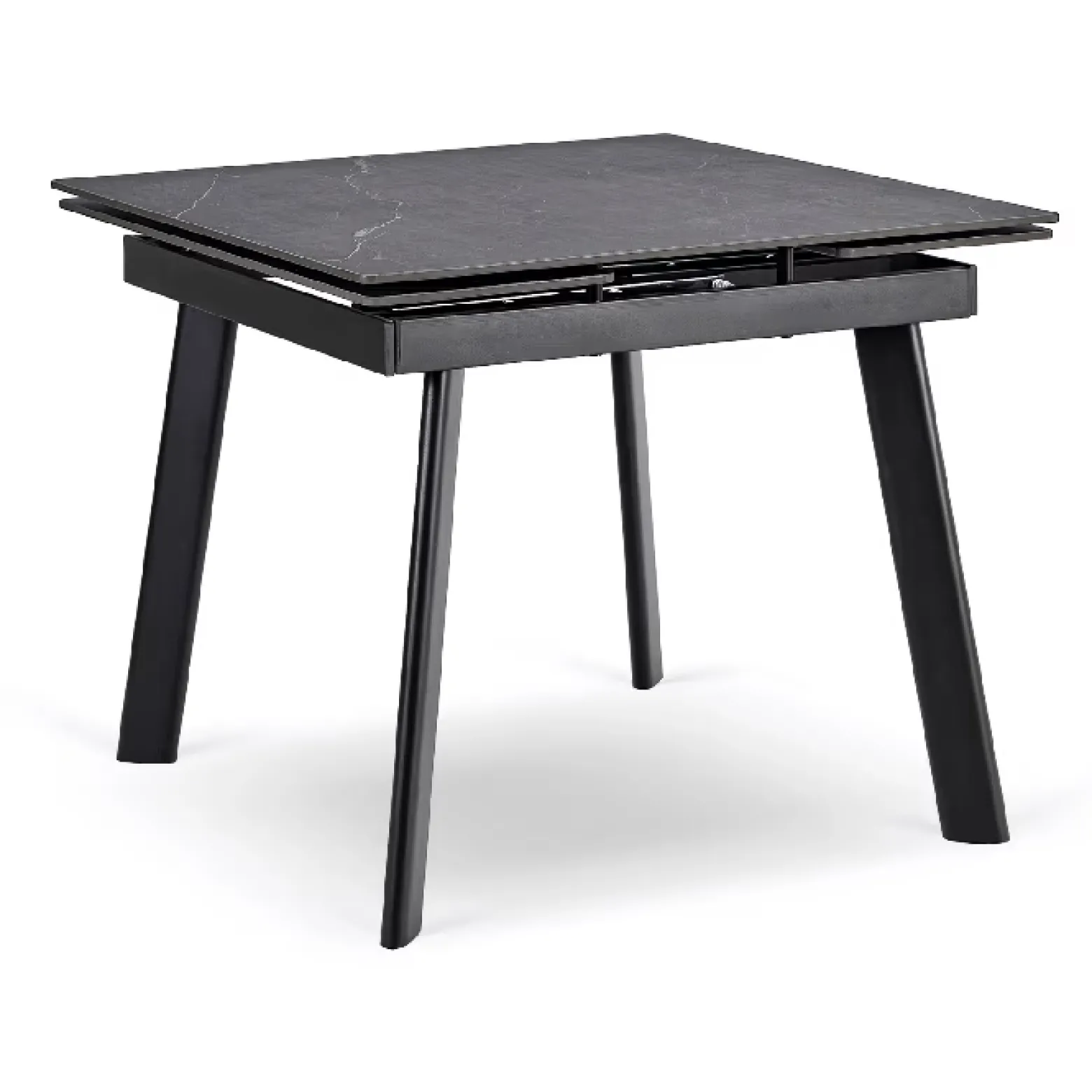 Stół Ceramiczny Rozkładany Do Jadalni Salonu Kuchni Czarny LARES 90-150 cm