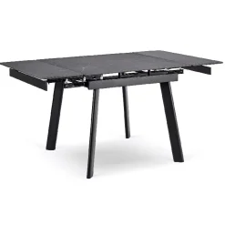 Stół Ceramiczny Rozkładany Do Jadalni Salonu Kuchni Czarny LARES 90-150 cm
