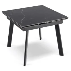 Stół Ceramiczny Rozkładany Do Jadalni Salonu Kuchni Czarny LARES 90-150 cm