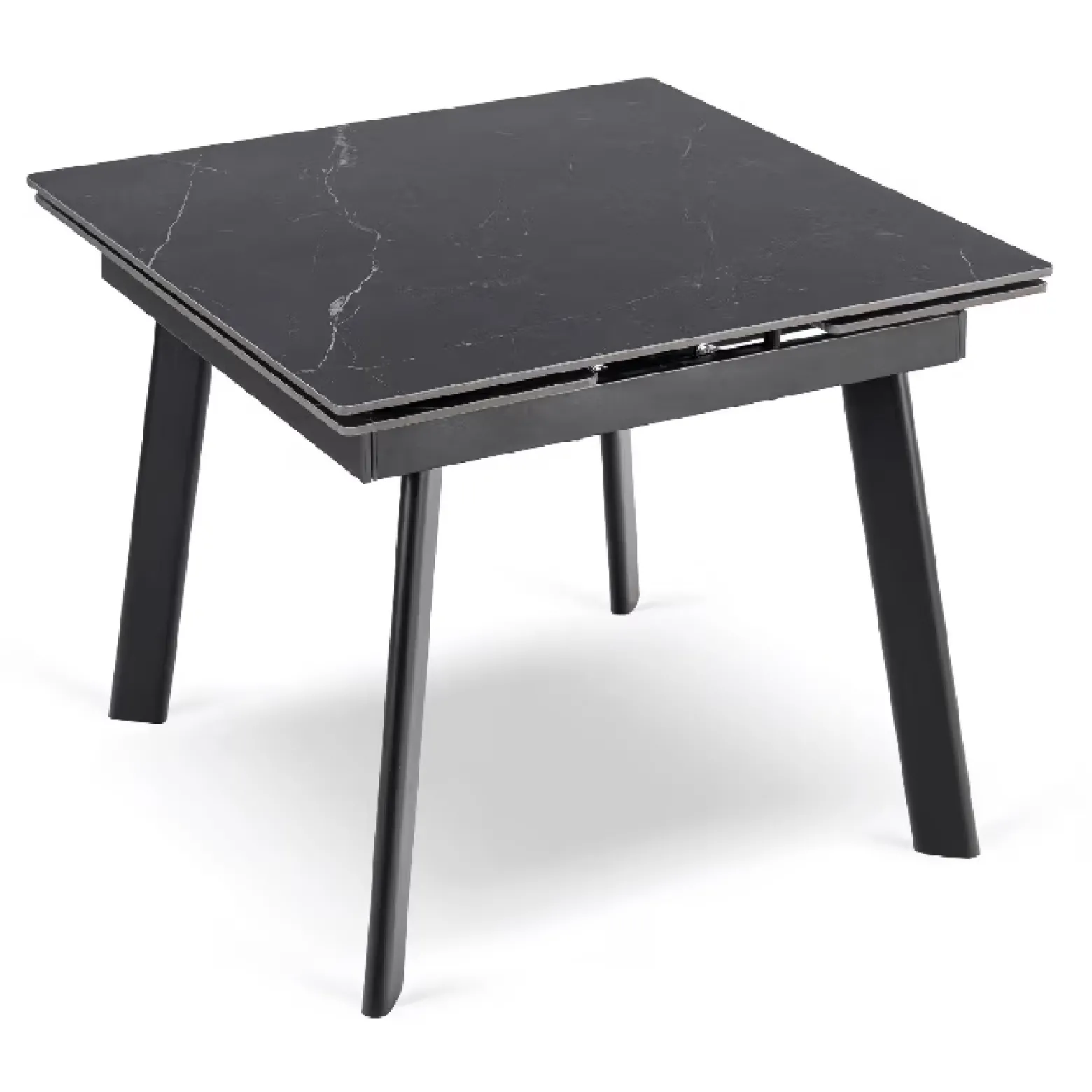 Stół Ceramiczny Rozkładany Do Jadalni Salonu Kuchni Czarny LARES 90-150 cm