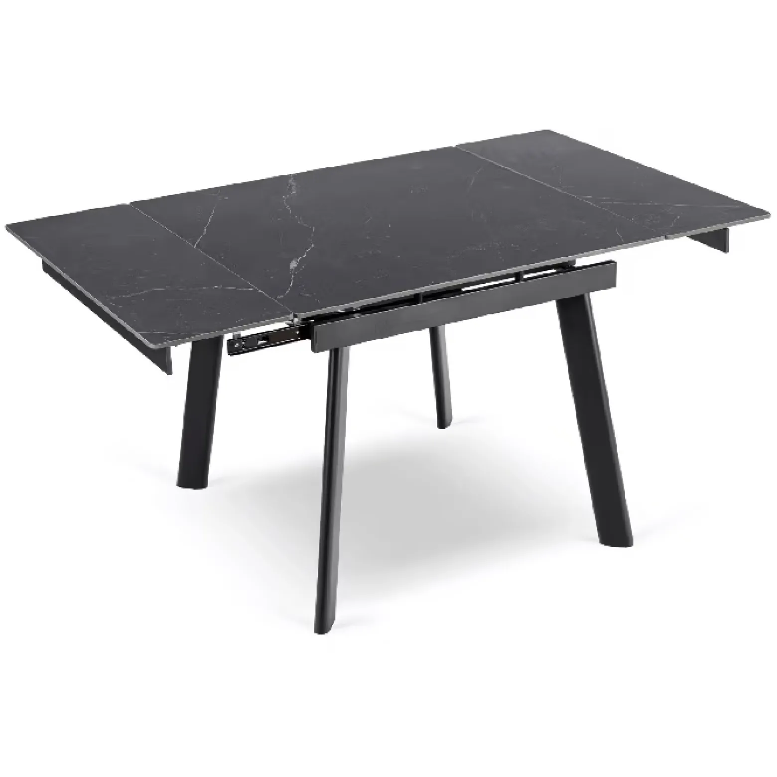 Stół Ceramiczny Rozkładany Do Jadalni Salonu Kuchni Czarny LARES 90-150 cm