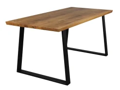 Stół dębowy 180x90 loftowy VALDEZ, metalowe czarne nogi