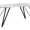 Stół do jadalni efekt marmuru 150x80 biały