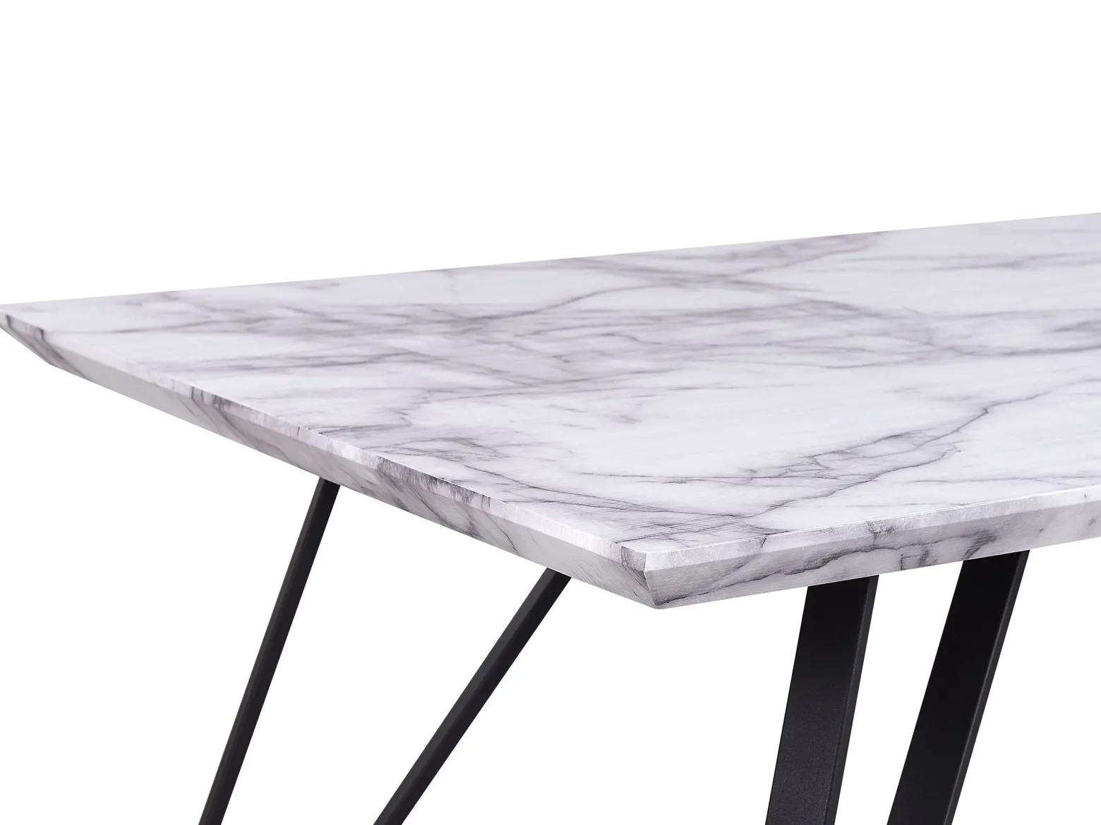 Stół do jadalni efekt marmuru 150x80 biały