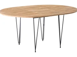 Stół do jadalni rozkładany 120/160 x 120 cm MDF metalowe nogi brązowy
