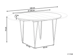 Stół do jadalni rozkładany 120/160 x 120 cm MDF metalowe nogi brązowy