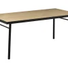 Stół do jadalni 180 x 90 cm jasne drewno z czarnym