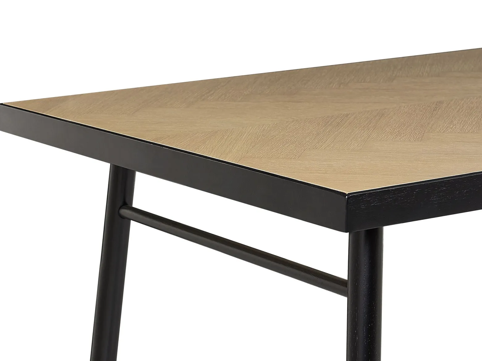 Stół do jadalni 180 x 90 cm jasne drewno z czarnym