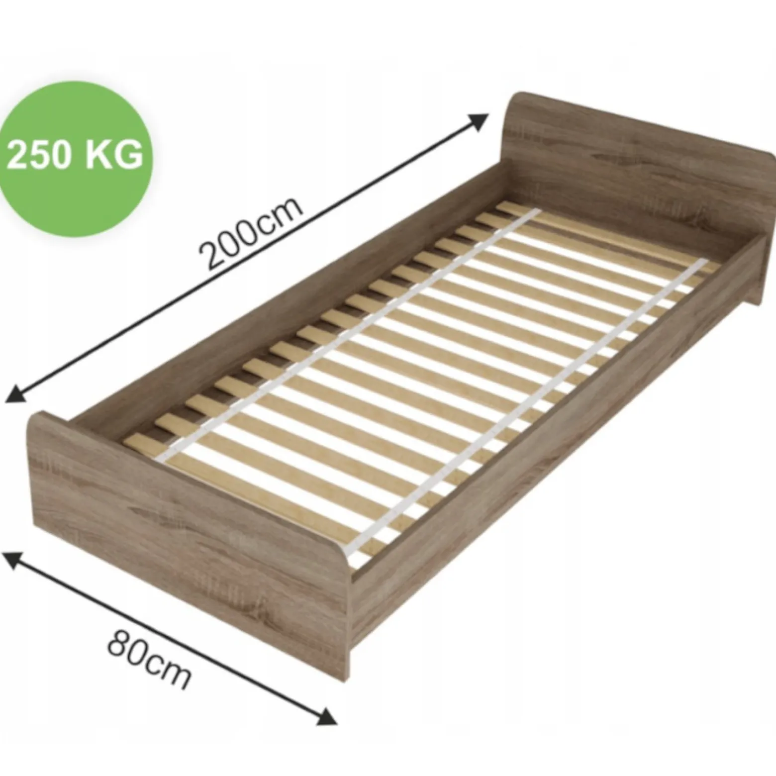 Stelaż wkład łóżka pod materac 80x200 cm 18 listew płaskich 250kg solidny