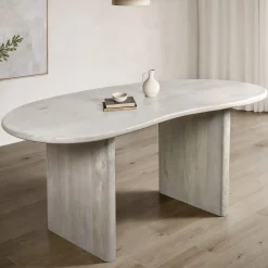 Stół Jadalniany 180 cm Mango Lite Drewno Biały Duży Stół Drewniany