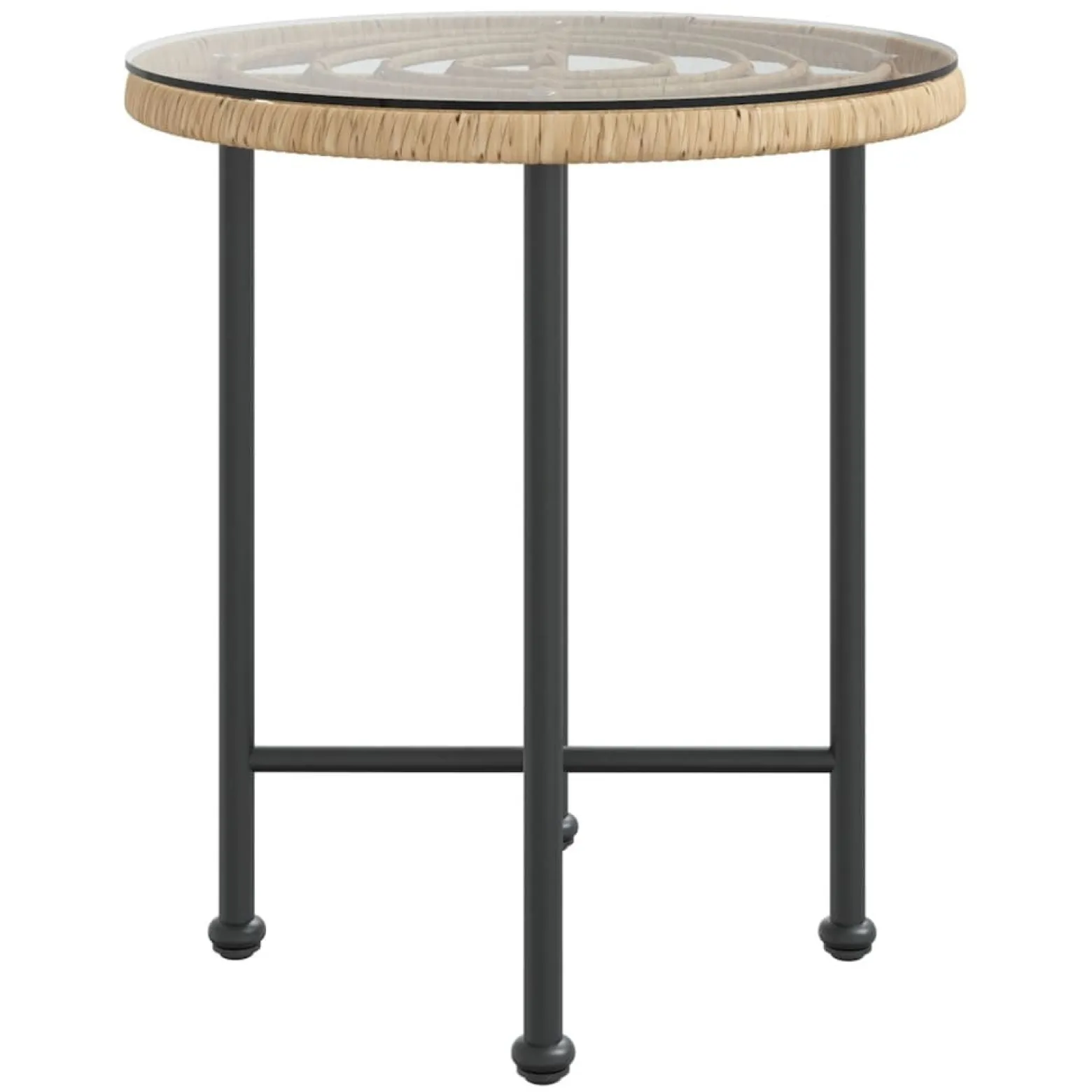 Stół jadalniany, Ø50 cm, szkło hartowane i stal