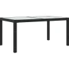 Stół ogrodowy Czarny 150 x 90 x 75 cm Technorattan vidaXL