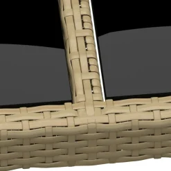 Stół ogrodowy, 200x150x75 cm, szkło i rattan PE, beżowy