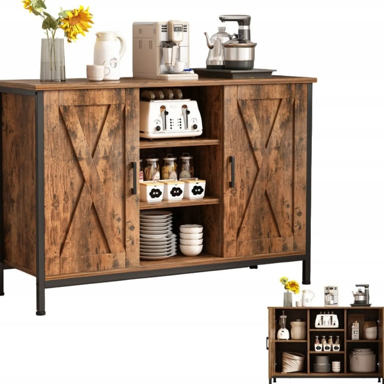 Stojąca komoda vintage pojemna loft