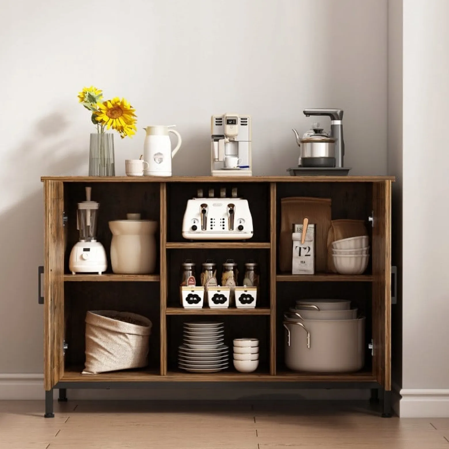 Stojąca komoda vintage pojemna loft
