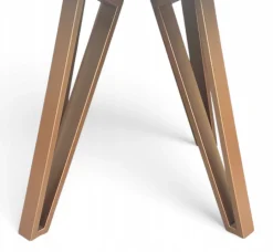 Stół okrągły 90 cm rozkładany 190 cm Kaszmir + nogi industrial MIEDŹ