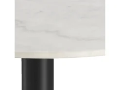 Stół okrągły Corby 105x75 marmur biały
