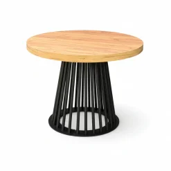 Stół Okrągły Craft 110/210cm Podstawa Lamel Metalowy Czarny