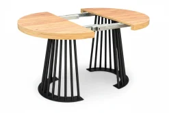 Stół Okrągły Craft 110/210cm Podstawa Lamel Metalowy Czarny