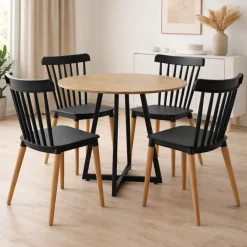 Stół Okrągły Obiadowy Skandynawski Loft 80x74cm Do Salonu Jadalni K041