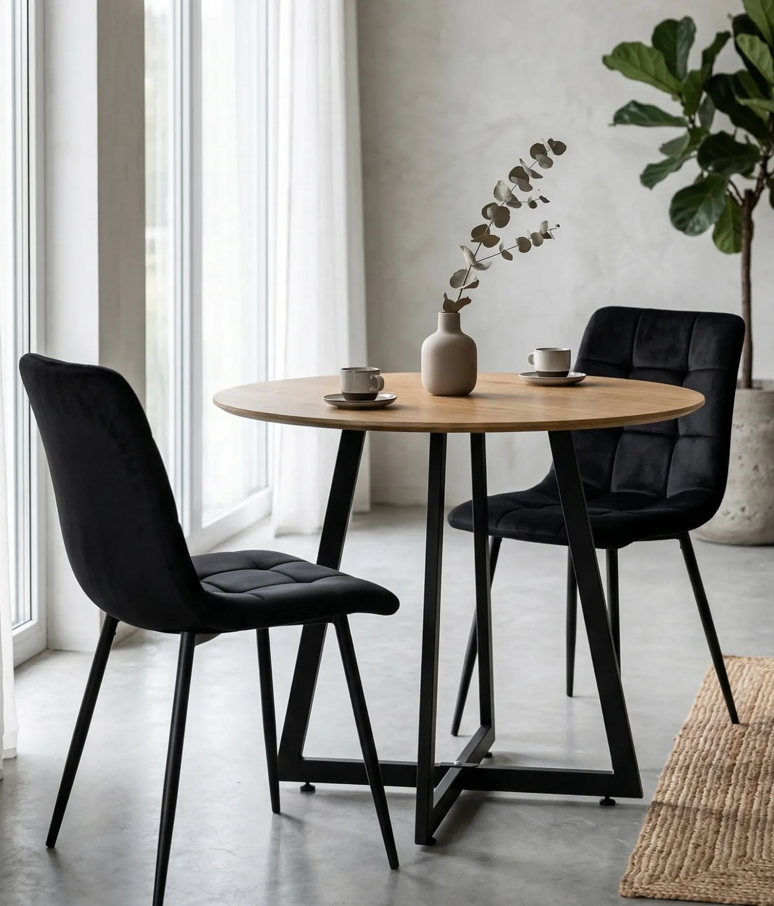 Stół Okrągły Obiadowy Skandynawski Loft 80x74cm Do Salonu Jadalni K041