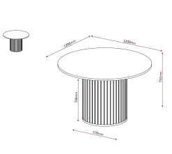 Stół okrągły SENTO 120 cm kaszmirowy