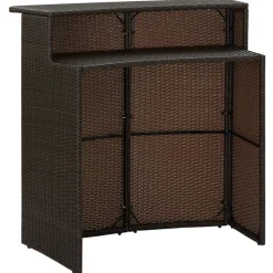 Stolik barowy Brąz Technorattan vidaXL