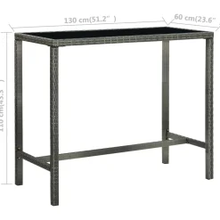 Stolik barowy Szary 130 x 60 x 110 cm Technorattan vidaXL