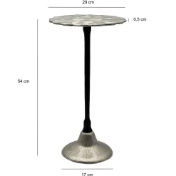 Stolik boczny aluminiowy, stolik pomocniczy metalowy, do salonu dekoracyjny