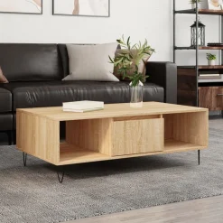 Stolik Kawowy Ława Stół Brązowy 104x60x35 Przegrody Do Salonu Do Pokoju
