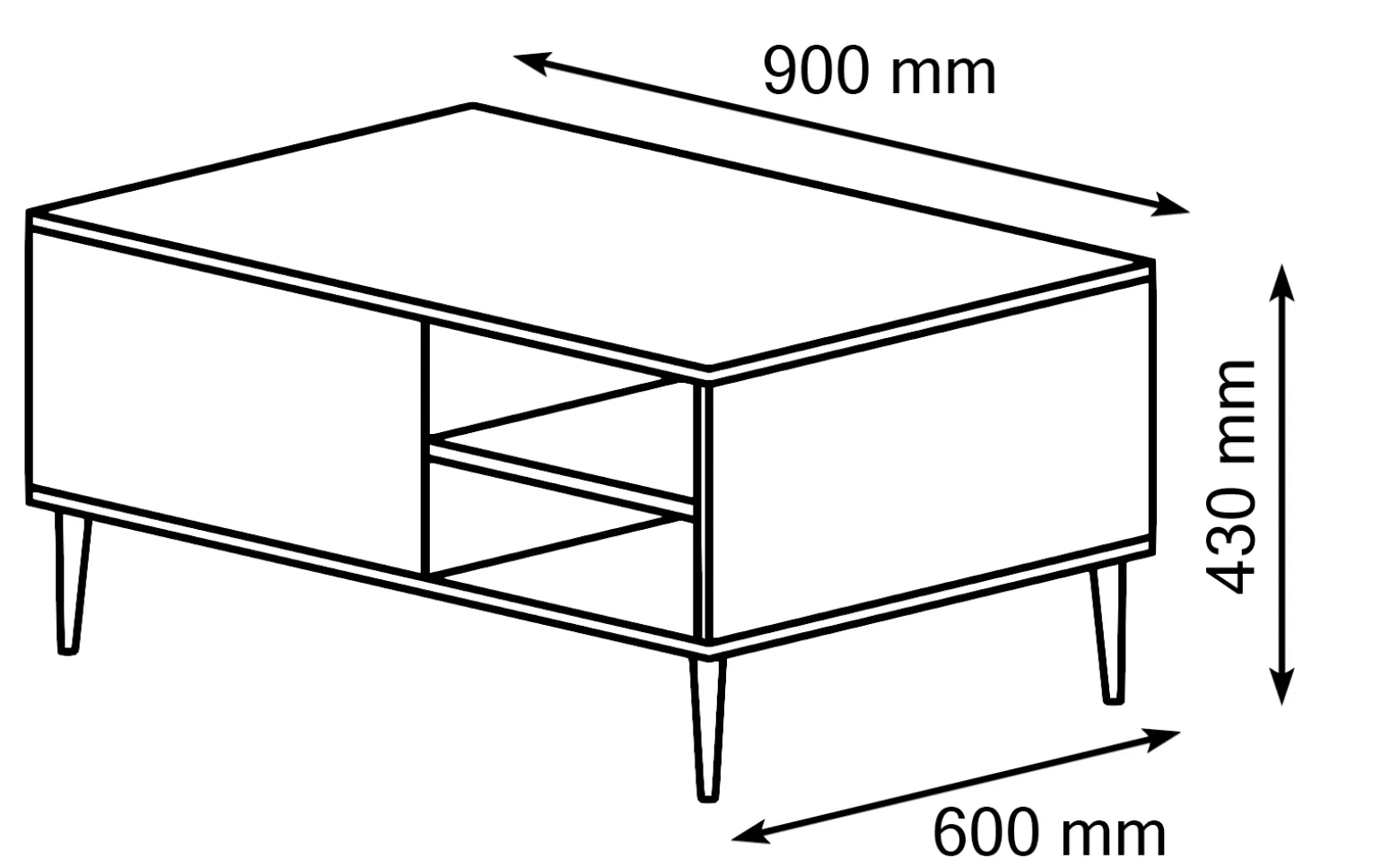 Stolik kawowy PETRA 90x60 kaszmir