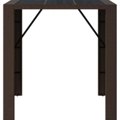 Stolik barowy ze szklanym blatem Brąz 105 x 80 x 110 cm Technorattan vidaXL